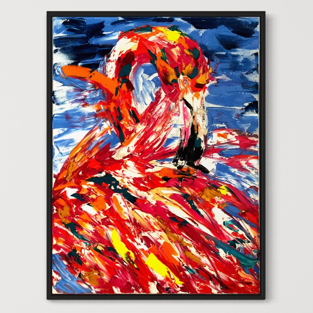 Flamingo Art - Rudolph Kasper - Oil Painting - Wildlife Art