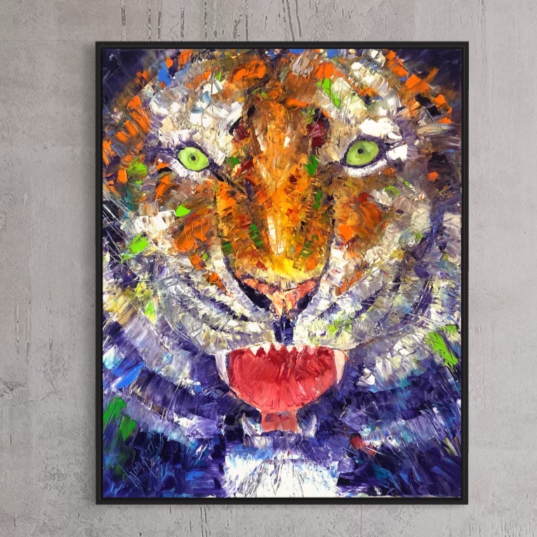 IMG_4980 Crouching Tiger Oil Painting