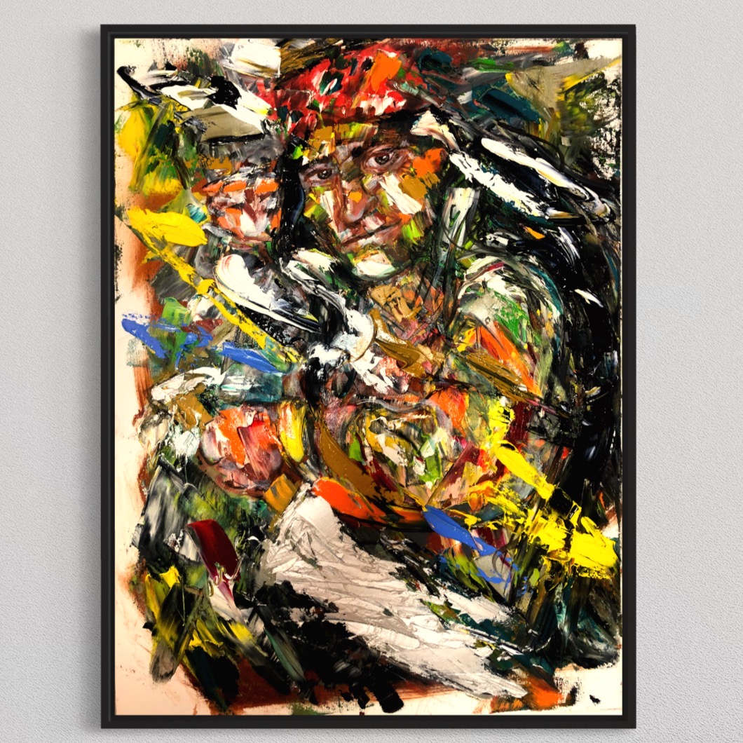 Apache Knife Oil Painting